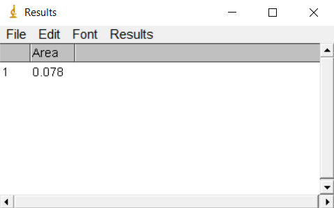 Results window in ImageJ